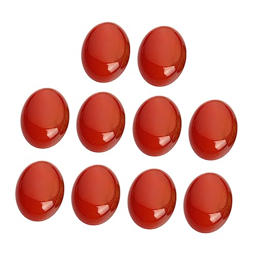 HOMSFOU 10Stücke Roten Stein Cabochons Oval DIY Schmuck Zubehör Für Handwerksprojekte Für Schmuckdesign Und Dekorationen von HOMSFOU