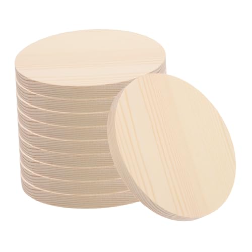 HOMSFOU 10Stücke Runde Holzscheiben Kiefernholz DIY Handmalerei Holzchips Für Bastelprojekte Untersetzer Und Dekorationen Für Gestaltungen von HOMSFOU