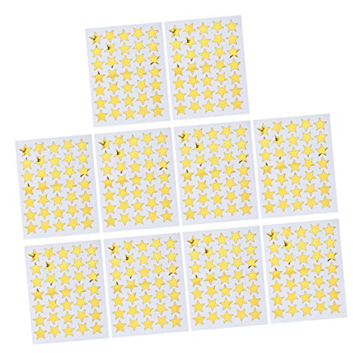 HOMSFOU 10Stücke Selbstklebende PVC Sterne Aufkleber für Belohnungen Funkelnde Goldene Aufkleber für Studenten Dekorieren und Motivieren Schule und Klassenzimmer von HOMSFOU