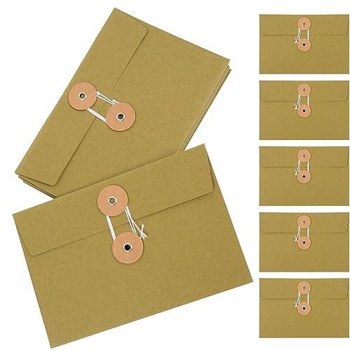 HOMSFOU 10Stücke Teiliges aus Multifunktionalen Papierentaschen für Schule Umweltfreundliche Wiederverwendbare Kraftpapierumschläge mit Schnur zur Aufbewahrung von Dokumenten von HOMSFOU