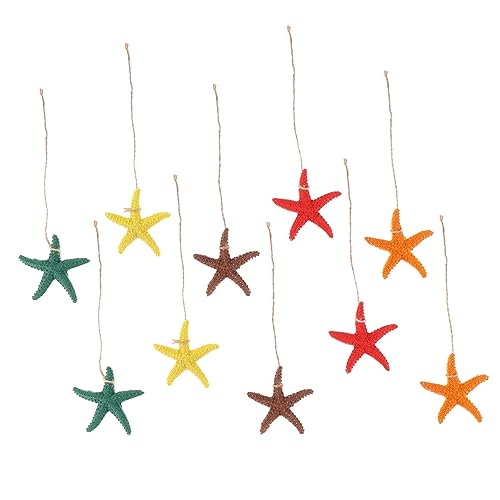 HOMSFOU 10st Anhänger Im Marine-Stil Mit Seil Bleistift Finger Hausgeschenke Wohnkultur Sommerlicher Baumschmuck Hängende Dekoration Ornamente Hochzeit Strand Harz Fischernetz von HOMSFOU