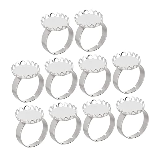 HOMSFOU 10stücke Ring Basen Metall Schmucksockel Für Fingerringe Diy Ring Einstellungen Bodenschalen Stabile Ringfassungen von HOMSFOU