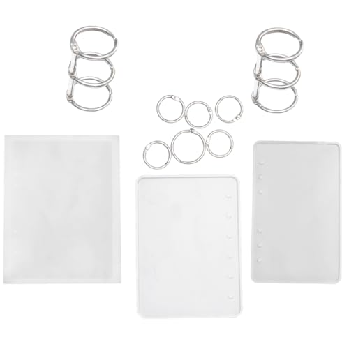 HOMSFOU 11 Stück Teiliges Set Silikonformen für Notizbuch Hüllen Transparentes Gießset mit Formen und Ringen Vielseitig Einsetzbar für Diy Harzkreativität und Bastelprojekte von HOMSFOU