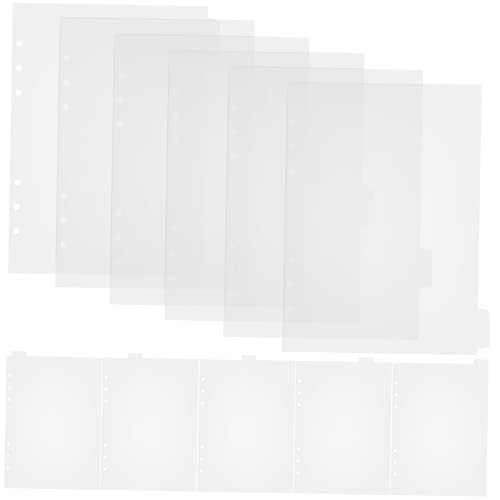 HOMSFOU 11 Stück Trennseite Registerkarten Einsätze Teiler Ringbücher Weiß Bindemittel Zubehör Loseblatt-Marker Trennblätter für Ordner Tabs-Ordner gefrostet pp Transparent von HOMSFOU