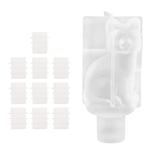 HOMSFOU 11 x Silikon-Weinflaschenverschluss, 3D-Tierform, Weinflaschenverschluss, Epoxidharz, Gießform für Getränke, Schmuck, Gießzubehör (Katze) von HOMSFOU