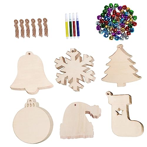 HOMSFOU 114 Stück Teiliges Weihnachts DIY Holzanhänger Unbemalte Holzscheiben Schneeflocken und Weihnachtsbaum Anhänger Bunter Filzstifte für Kinderbasteln und HOMSFOU 114 Stück Teiliges Weihnachts DIY Holzanhänger Unbemalte Holzscheiben Schneeflocken und Weihnachtsbaum Anhänger Bunter Filzstifte für Kinderbasteln und von HOMSFOU