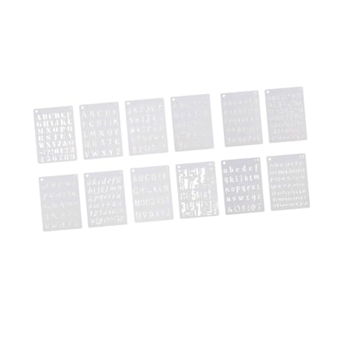 HOMSFOU 12 Blatt Alphabet Schablonen für Zahlen und Buchstaben Wiederverwendbare DIY Malvorlagen für Scrapbooking und Kreative Bastelprojekte von HOMSFOU