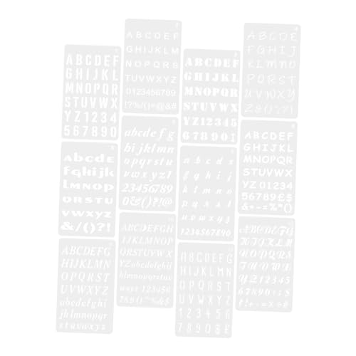HOMSFOU 12 Blatt Hohl Tintenstrahl Schablonen Zum Malen Kunstschablonen Buchstaben Wiederverwendbare Schablonen Haushalts Sprühschablonen Holzbrennschablonen Vorlage Kunststoff von HOMSFOU