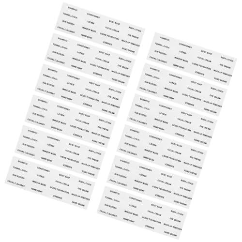 HOMSFOU 12 Blatt Spendeflaschenetikett Etiketten wieder auffüllbar Toilettenartikel Wasser Abgabe Name Bad Aufkleber für nachfüllbare Flaschen Unterflaschenetikett PVC selbstklebend von HOMSFOU