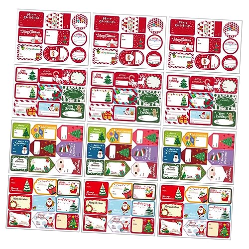 HOMSFOU 12 Blatt Teiliges Weihnachtsaufkleber Selbstklebend mit Etiketten Kreative Xmas Label Sticker für Geschenkverpackungen Partydekoration und Personalisierte Geschenkaufkleber HOMSFOU 12 Blatt Teiliges Weihnachtsaufkleber Selbstklebend mit Etiketten Kreative Xmas Label Sticker für Geschenkverpackungen Partydekoration und Personalisierte Geschenkaufkleber von HOMSFOU