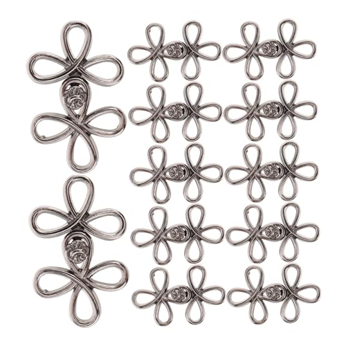HOMSFOU 12 Paare Metall-knöpfe Cheongsam Stil Retro Chinesische Verschlüsse Langlebig Einfach zu Befestigen für DIY Kleidung Mantel Umhang Traditionelle Mode von HOMSFOU
