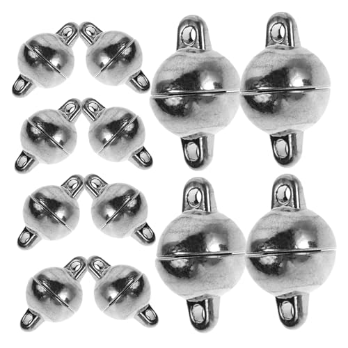 HOMSFOU 12 Paare Süße Magnete für Whiteboard armband zubehör Magnetverschluss Armband Magnet-Schlüsselanhänger magnetische Schmuckverschlüsse für Halsketten Magnetknopf Legierung Silver von HOMSFOU