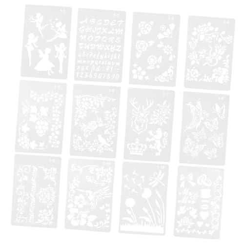 HOMSFOU 12 Pcs Album Vorlage Schablonen Malerei Vorlage Vorlagen Hohl Zeichnung Vorlage von HOMSFOU