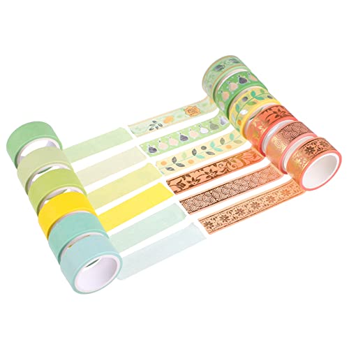 HOMSFOU 12 Rollen Dekoratives Washi Tape mit Goldfolie Diy Klebebänder für Scrapbooking und Handarbeiten für Notizbücher und Projekte von HOMSFOU