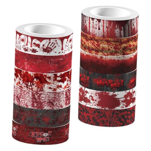 HOMSFOU 12 Rollen Halloween Hand Tape Diy Scrapbooking Washi Tape für Kreative Bastelprojekte für Handbücher und Alben von HOMSFOU