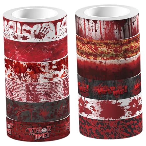 HOMSFOU 12 Rollen Halloween Waschtape Blutige Diy Bastel Tapes für Scrapbooking und Handarbeiten Geeignet für Kreative Dekorationen HOMSFOU 12 Rollen Halloween Waschtape Blutige Diy Bastel Tapes für Scrapbooking und Handarbeiten Geeignet für Kreative Dekorationen von HOMSFOU