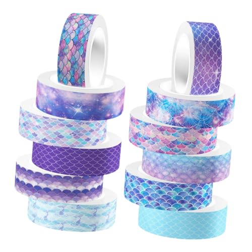HOMSFOU 12 Rollen Kreativ Tapes Transparente Washi Tapes DIY Bastelmaterial für Planer Tagebuch Scrapbook für Dekorationen und Bastelprojekte von HOMSFOU