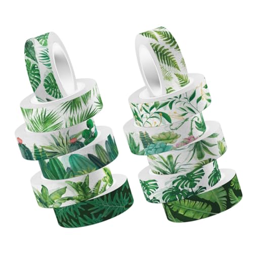 HOMSFOU 12 Rollen Pflanzenkleber Washi Tape für Scrapbooking Diy Dekoration Wiederverwendbares Klebeband für Journal Handwerk und Projekte für Erwachsene von HOMSFOU