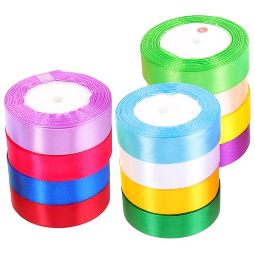 HOMSFOU 12 Rollen Satinbänder für Geschenkverpackungen Dekoration und DIY Projekte Hochwertige Langlebige Geschenkband für Bastelarbeiten und Besondere Anlässe HOMSFOU 12 Rollen Satinbänder für Geschenkverpackungen Dekoration und DIY Projekte Hochwertige Langlebige Geschenkband für Bastelarbeiten und Besondere Anlässe von HOMSFOU