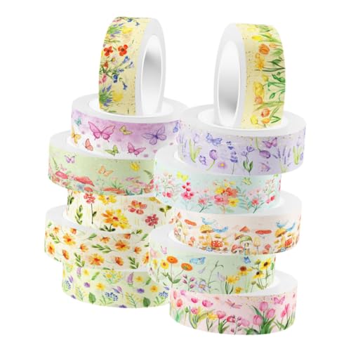HOMSFOU 12 Rollen Transparente Washi Tape Dekoratives Klebeband für Diy Kunsthandwerk Scrapbooking Leichte und Praktische Nutzung für Notizbücher und Mehr von HOMSFOU