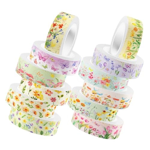 HOMSFOU 12 Rollen Transparentes Washi-Tape Mehrzweck-Washi-Tape Washi Tape Scrapbook- Druckband Tagebuchband dekoratives Bastelband dekorative Klebebänder Aufkleber von HOMSFOU