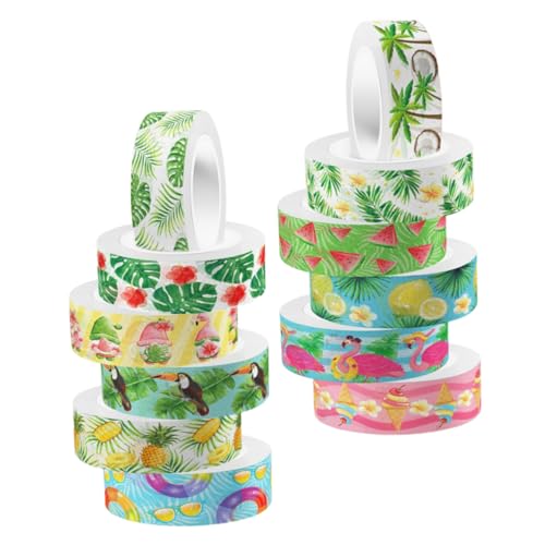 HOMSFOU 12 Rollen Washi Tape Tagebuchband Washi -bänder Diy Klebeband Scrapbook-klebebänder Selber Machen Dekorative Klebebänder Washi-tape-masse Scrapbook- Aufkleber von HOMSFOU