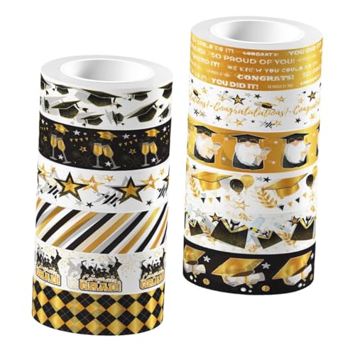 HOMSFOU 12 Rollen Washi-Tape farbiges Band Sammelalbum Scrapbook-Kit Papier Scrapbooking -Vorräte Washi DIY Bastelband Dekoratives Washi Tape Planer liefert Aufkleber von HOMSFOU