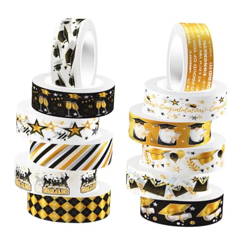 HOMSFOU 12 Rollen Washi-tape Scrapbooking Papier Scrapbook-kit Farbig Klebeband Breit Sammelalbum Bußgeld Handwerk Dekoratives Washi Tape Planer Tape Aufkleber von HOMSFOU
