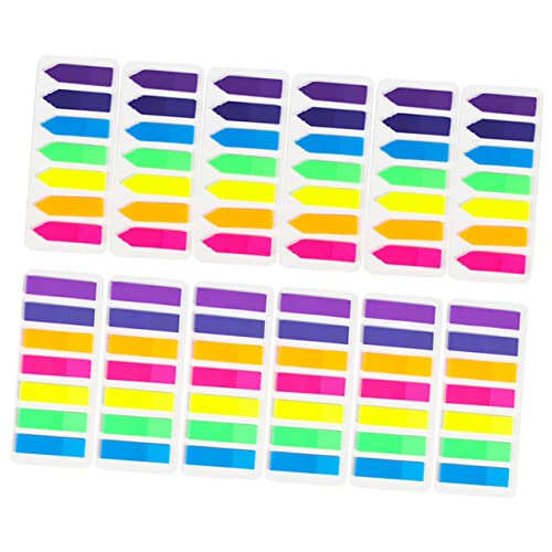 HOMSFOU 12 Sätze Fluoreszenz -Stangen -Indexaufkleber fluoreszierend Schreibwaren Buchseite klebrig Farbe Bausatz Registerkarten von Seitenmarkierungen farbige Klebestreifen das Haustier von HOMSFOU