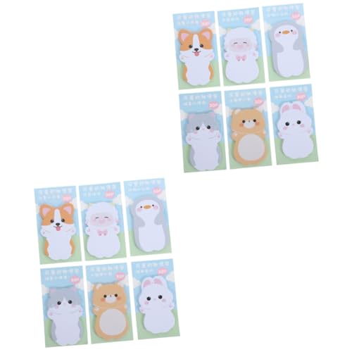 HOMSFOU 12 Sätze Kreative Tier Memo Pads Teiliges Selbstklebender Notizzettel Verschiedenen Formen für Büro Farbenfrohe Haftnotizen für Erinnerungen und Notizen von HOMSFOU