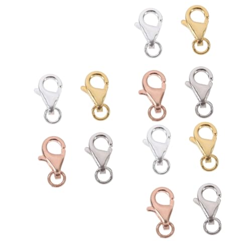 HOMSFOU 12 Sätze Lobster Claw Clasps Teiliges Diy Schmuckherstellungsset Silber Roségold Gold und Platin für Armbänder und Einfache Installation für Kreative Bastelprojekte von HOMSFOU