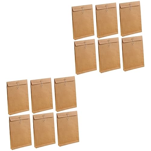 HOMSFOU 12 Stck. Dokumententaschen aus Kraftpapier Braune Organizer für Büro Schule und Reisen Robuster Aktenhalter für Wichtige Unterlagen Notizen und von HOMSFOU