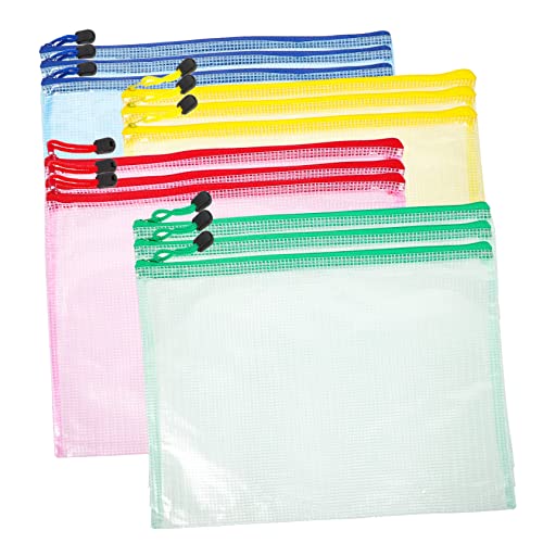 HOMSFOU 12 Stück A4 Transparente Aktentaschen Organizer Reise Wiederverwendbare Dokumente Mehrere Klare Akten Klassenzimmer Aufbewahrungstaschen Organizer Ablage Aktenordner von HOMSFOU