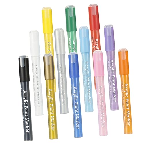 HOMSFOU 12 Stück Bemalter Marker Stift Malen Färbung Gliederung Stifte Pastell Zeichnung Farbig Färben Von Lackmarkern Kreative Zeichenmarker Bastelfarbe Marker Aquarellfarben-marker Pp von HOMSFOU