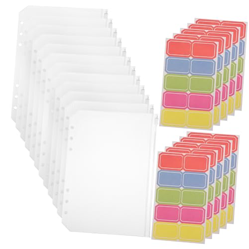 HOMSFOU 12 Stück Binder Taschen mit Reißverschluss und Haftnotizen Transparente Dokumentenablage für Unterlagen Quittungen Visitenkarten und Fotos Leicht und Tragbar von HOMSFOU