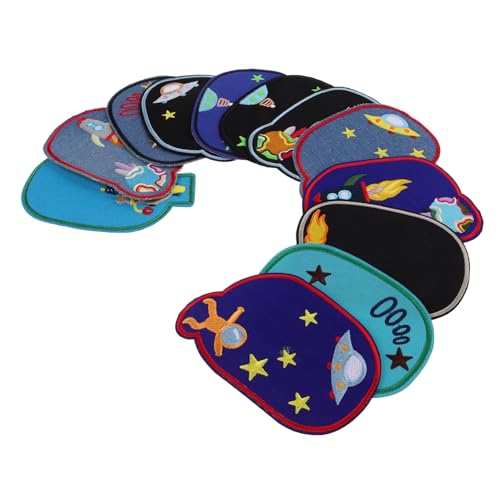 HOMSFOU 12 Stück Cartoon-Stoffaufkleber Jacken-Patch Jeans-Patches nähen Mantelflicken Stickerei Kostüm-Patch-Zubehör Flecken Aufnäher für Kleidung Kleiderflicken Polyester von HOMSFOU