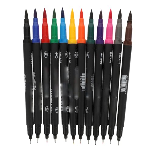 HOMSFOU 12 Stück Dual Tip Marker Vielseitige Doppelkopf Stifte für Kreative Projekte für Kunst und Zeichnungen für Schüler und Künstler Geeignet von HOMSFOU