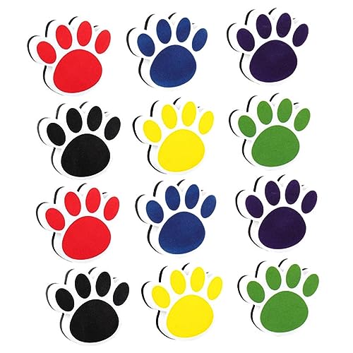 HOMSFOU 12 Stück Katzenkrallen Whiteboard Radiergummis Magnetische Trockenlösch Radierer aus Eva Wiederverwendbar für Schule und Büro Farben Je von HOMSFOU