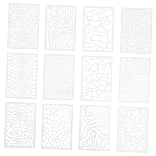 HOMSFOU 12 Stück Leopard Print Schablonen Teiliges Diy Malvorlagen Kunststoff für Kreative Stoff und Wandgestaltung Waschbar und Wiederverwendbar für Kunstprojekte und Dekoration von HOMSFOU