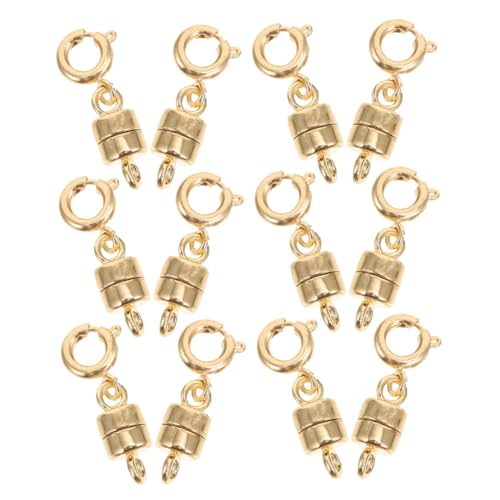 HOMSFOU 12 Stück Magnetische Schmuckverschlüsse Gold Magnetische Kettenverschlüsse mit Karabinerverschluss Vielseitige Adapter für Halsketten Armbänder Fußkettchen Einfache Anwendung von HOMSFOU
