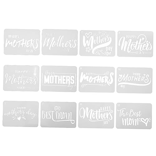 HOMSFOU 12 Stück Malvorlage Mama-Schablone Muttertag Mütter große Buchstabenschablonen malschablonen für schriftschablonen Bastelbedarf hohle Zeichnungsvorlage das Haustier Weiß HOMSFOU 12 Stück Malvorlage Mama-Schablone Muttertag Mütter große Buchstabenschablonen malschablonen für schriftschablonen Bastelbedarf hohle Zeichnungsvorlage das Haustier Weiß von HOMSFOU