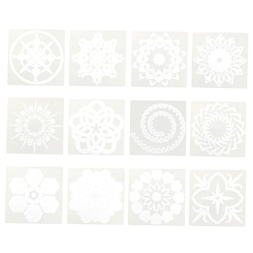 HOMSFOU 12 Stück Mandala Schablonen Set Wiederverwendbare Diy Malvorlagen für Kunstprojekte Dekorative Malerei und Handwerk für Wandgestaltung und Bastelarbeiten von HOMSFOU