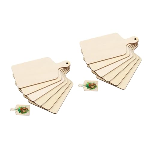 HOMSFOU 12 Stück Mini Holz Schneidebrett Teilig Leere Diy Servierplatten Holz für Obst Käse und Snacks Natürliche Glatte Oberflächen für Bastelprojekte und Heimdekoration von HOMSFOU