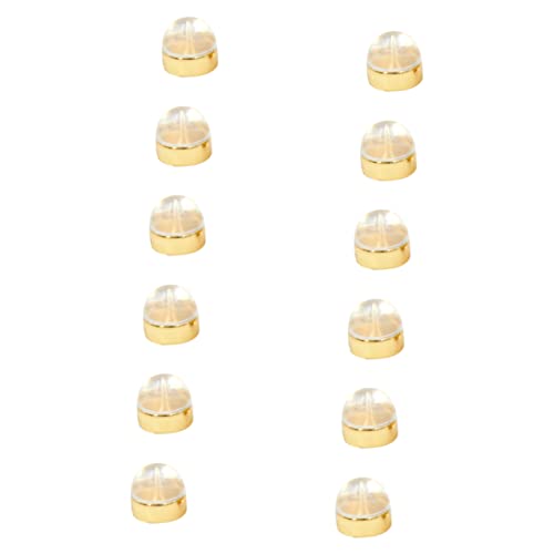 HOMSFOU 12 Stück Ohrstecker Sicherheitsverschlüsse Ohrring Stopper Metall für Schmuckherstellung und Reparatur Kompatibel mit Ohrsteckern Goldene Farbe von HOMSFOU