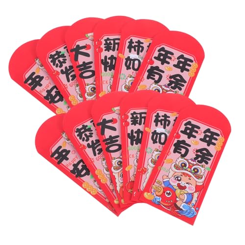 HOMSFOU 12 Stück Rote Umschläge Jahr Des Pferdes Traditionelle Chinesische Frühlingsfest Geldumschläge Aus Dickem Papier Für Familienfeiern Geschäftliche Nutzung Festliche Grüße von HOMSFOU