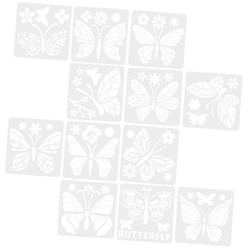 HOMSFOU 12 Stück Schmetterling Schablonen Wiederverwendbare Diy Malschablonen für Wandgestaltung Handwerk Möbel und Projekte von HOMSFOU
