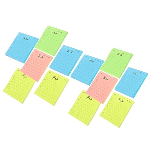 HOMSFOU 12 Stück Teiliges Haftende Notizblöcke Praktische Memo Pads für Schule Büro Zuhause Selbstklebend Leicht Transportierbar für Notizen und Erinnerungen Zufällige von HOMSFOU