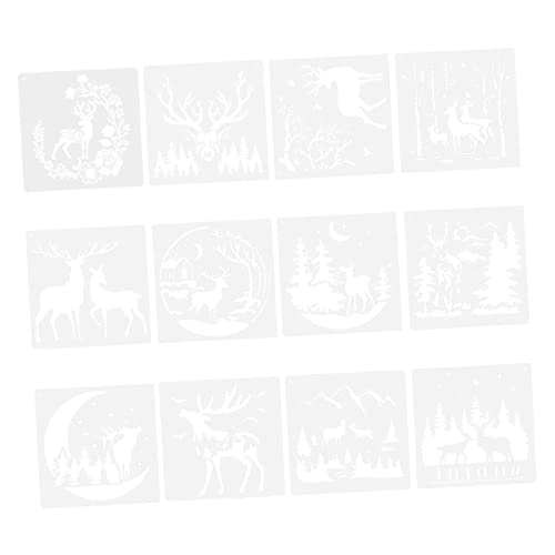 HOMSFOU 12 Stück Teiliges Malschablonen für Weihnachten Wiederverwendbare Schablonen für Wildtiere Kreative Zeichenvorlagen für Diy Projekte für Wanddekoration von HOMSFOU