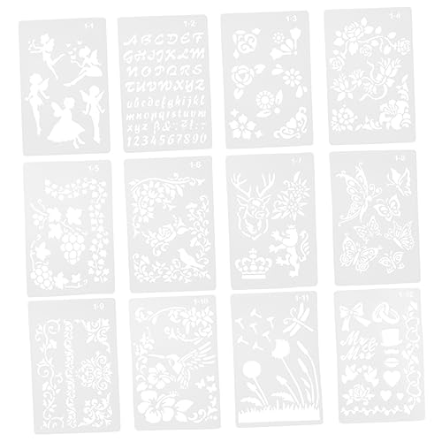 HOMSFOU 12 Stück Teiliges Malvorlagen Stencils für Multifunktionale Zeichenschablonen für Diy Kunstprojekte und Schul Blackboard Fördert Kreativität und Feinmotorik von HOMSFOU