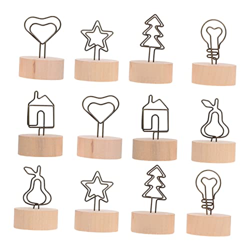 HOMSFOU 12 Stück Teiliges Memo Clip mit Holzsockel Kreativer Desktop Kartenhalter für Notizen und Fotos Stabile Metallklammern Dekorative Schreibtischhalterung für Büro und Party HOMSFOU 12 Stück Teiliges Memo Clip mit Holzsockel Kreativer Desktop Kartenhalter für Notizen und Fotos Stabile Metallklammern Dekorative Schreibtischhalterung für Büro und Party von HOMSFOU